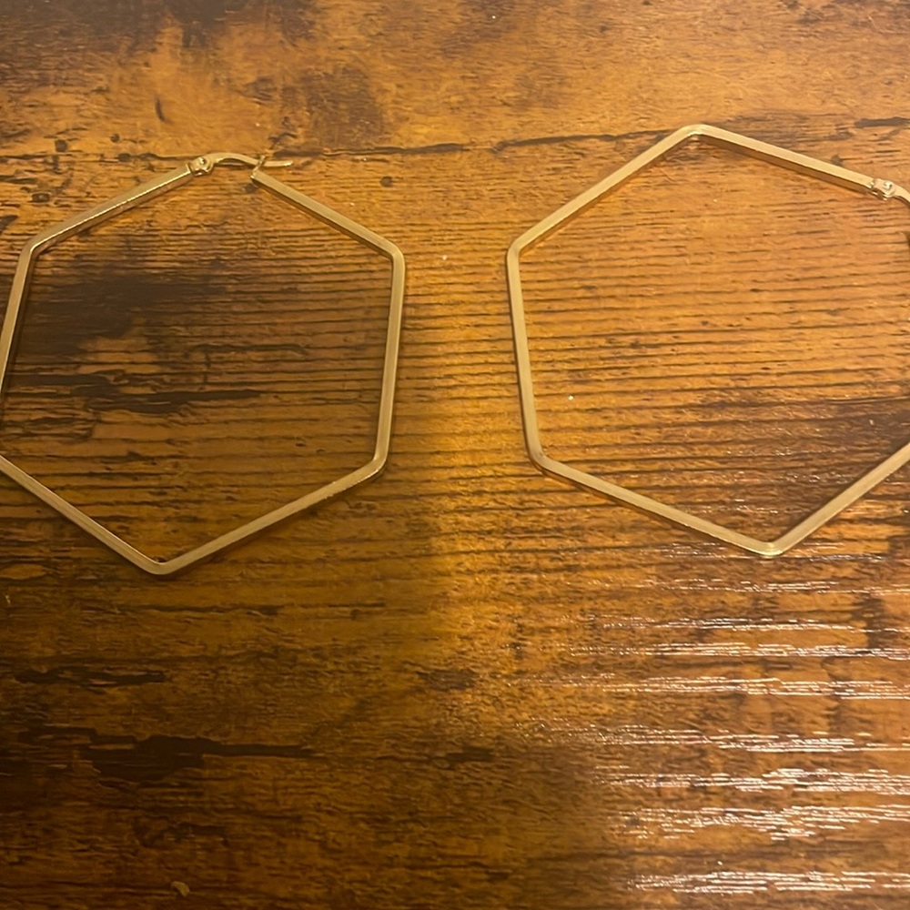 Hoop Earrings for Women Girls Minimalism Vintage Gold Stainless Steel